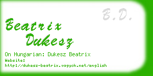 beatrix dukesz business card